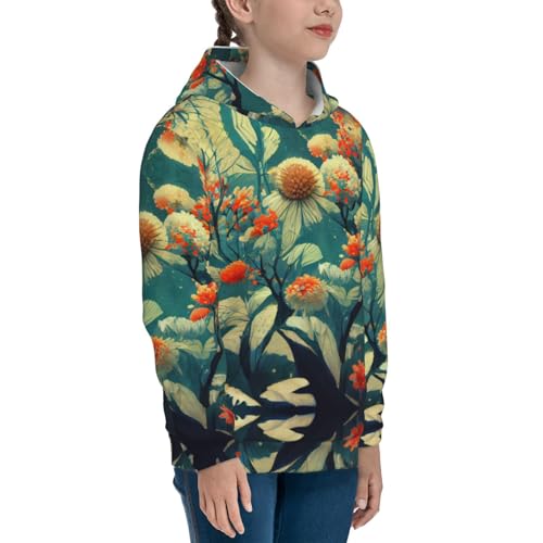 Flowers Underwater Kids Pullover Hoodies Boys Sweatshirts Girls Athletic Clothes with Pocket3