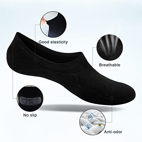 Image of SIXDAYSOX Womens No Show Socks - 4-8 Pairs, Low Cut, Non-Slip, Invisible Cotton Liner