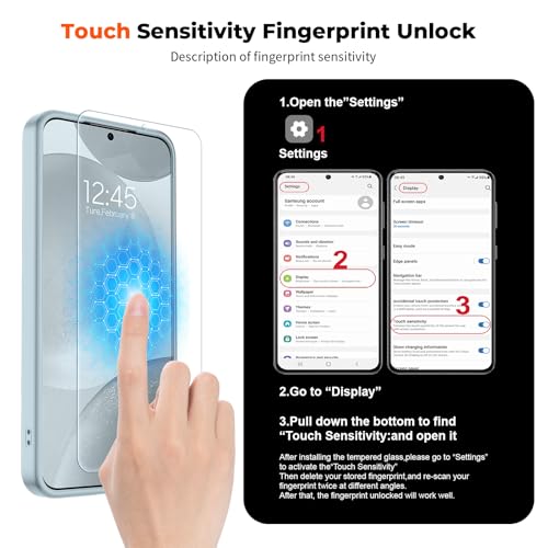 Image of SUPFINE Magnetic for Samsung Galaxy S24 Case / S25 Case with Screen Protector, (Built-in Magnets) (Military Grade Drop Protection) Slim Translucent Shockproof Phone Case,Sliver Blue