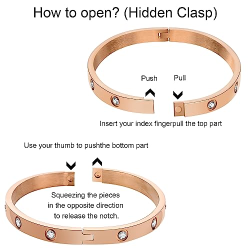 image for MPRAINBOW Gold Bracelets for Women, 2Pcs 18K Gold Plated Cubic Zirconi