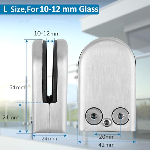 Abrazaderas de vidrio 304 Anhoer de 10-12 mm con acabado cepillado para escalera 3