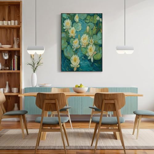 Tableau Nénuphar Jaune 80x120 cm GDJSMIN Affiche Art Mural Sans Cadre