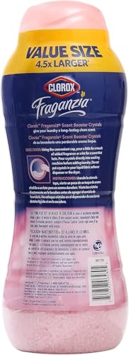 Image of Clorox Fraganzia Laundry Scent Booster Crystals, In-Wash Fragrance Beads for Fresh-Smelling Clothes & Linens, Safe for All Fabrics & Colors, Easy-Pour Bottle, Rose Scent, 70 Oz - 2 Pack
