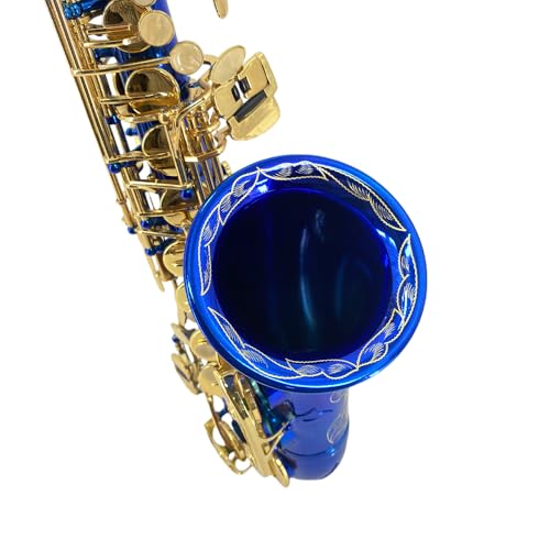 Image of Yinfente Eb Alto Saxophone For Beginners Adult,Saxophone Student,E Flat Alto Sax Full Kit With Reeds,Pads Cushions,Hard Carrying Case,Cleaning Cloth & Rod,Mouthpiece,Gloves,Neck Strap Blue