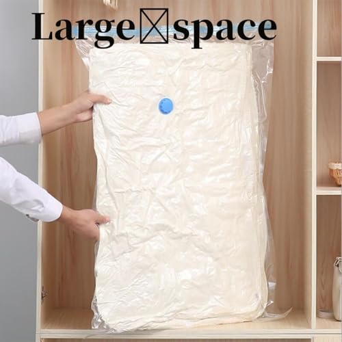 Image of enem Vacuum Bags For Clothes With Pump | Pack of 8 (2 Jumbo, 2 Large, 2 Medium, 2 Small) | Travel Vacuum Bags For Clothes | Wardrobe Organizer For Storage | 1 Year Warranty from enem