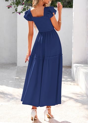 Image of KIRUNDO Smocked Summer Midi Dresses for Women 2026