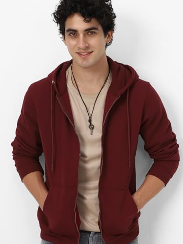 Image of Neostreak Men's Cotton Hooded Neck Zippered Sweatshirt