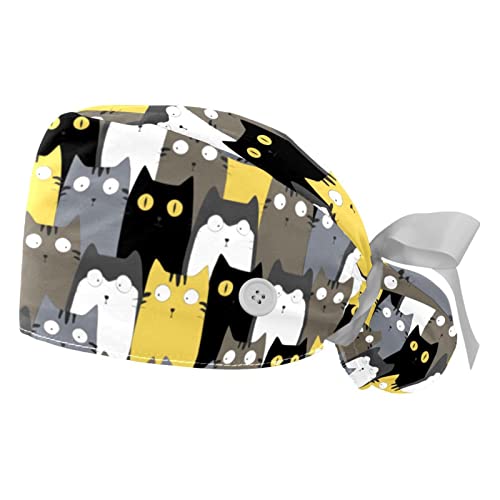 Chapeaux bouffants JDEZ avec bandeau anti-transpiration lot de 2 casquettes de travail