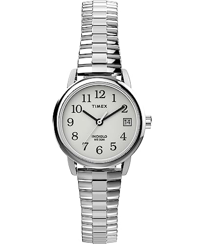 Timex Women's Easy Reader Classic 25mm Watch - Silver-Tone Expansion Band White Dial Silver-Tone Case