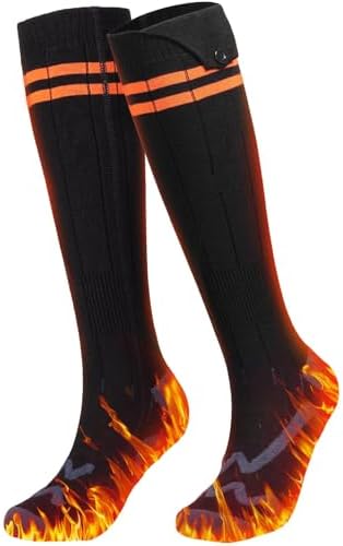 Heated Socks for Men Women, Rechargeable Battery Heated Socks with 4 Heat Settings, 5000mAh Electric Socks for Winter Outdoor Work Skiing Hunting Camping Hiking Fishing Cycling