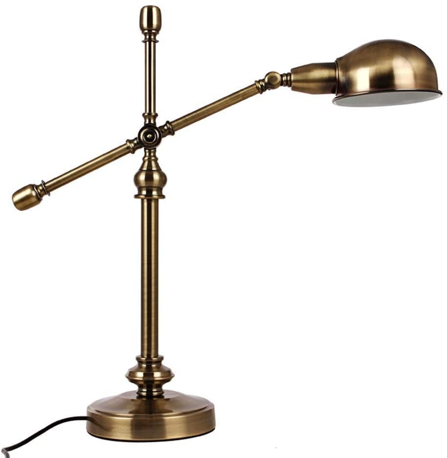 AMULONG Lámpara De Mesa Lámpara de Oficina Lámpara De Escritorio Retro Brazo Largo Ajustable, Dormitorio Mesita Noche, Trabajo, Lámparas, Protección Ocular, Mesa Luz Escritorio