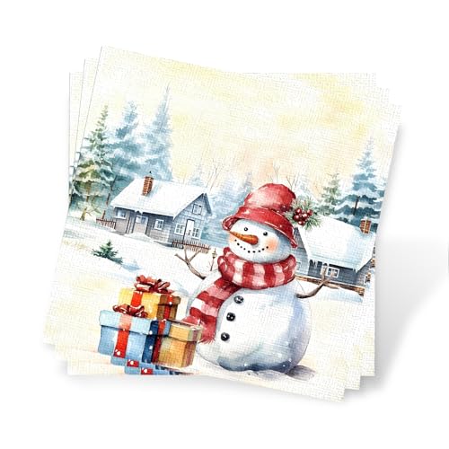 40 Stück Weihnachtsservietten 33x33cm, Tischdeko Weihnachten...