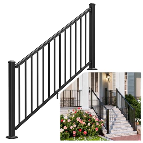 Garde-corps d'escalier en aluminium Egadis avec finition noire texturée haut de gamme
