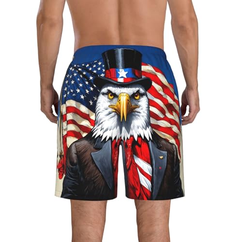 American Bald Eagle Print Stylish Beach Shorts Swim Trunks Lightweight Breathable Summer Outdoor Activities3