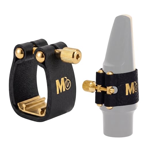 MoResolune Leather Alto Saxophone Ligature Adjustable Single-Screw Fastener
