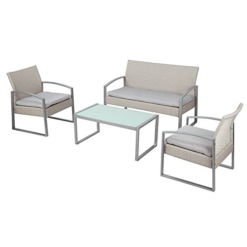 Crumer Set da Giardino Divano 2 Sedie e Tavolino
