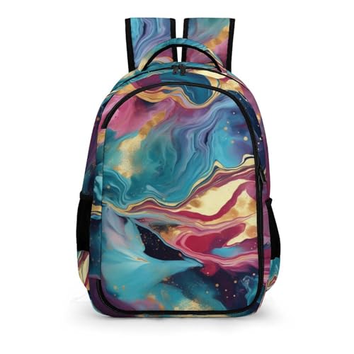 Sac à dos école étanche en marbre rose pour fille préscolaire