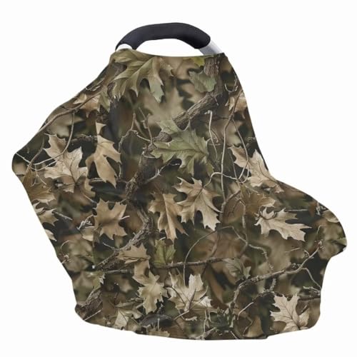 Image of Coldinair Jungle Dead Leaf Baby Car Seat Covers for Boys or Girls,Multi-use Cover,Baby Carseat Canopy,Nursing Cover for Breastfeeding