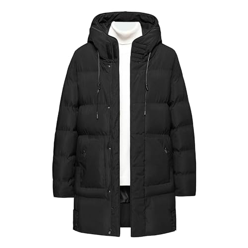 Men'S Classic Windproof Hooded Long Winter Warm Puffer Down Coat Thicken Cotton Puffer Jacket Coat Hooded