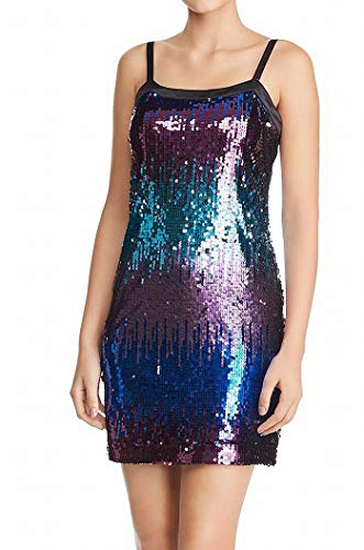 LAUNDRY BY SHELLI SEGAL Womens Sequined Mini Party Dress Purple 10