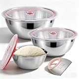 iklestar 3 PCS Contenedor Para Fermentación De Pizza, Incluye Raspador De Masa