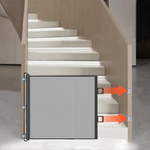 Barrière rétractable escalier design automatique métal robuste
