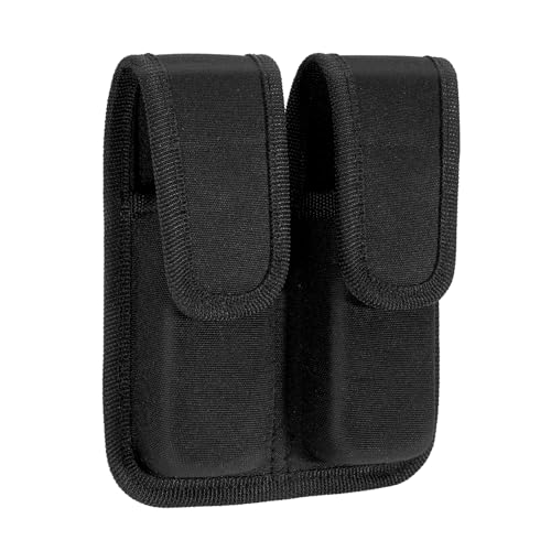 KENOBE Double Magazine Pouch - Heavy-Duty Tactical MOLLE Pistol Mag Holder for .380, 9mm, .40 Caliber | Molded Universal Belt/Plate Carrier Compatible | Handgun Ammo Case