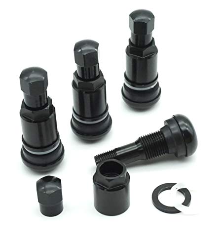 4 Stück 11,3mm Aluminium-Ventil Felgenventile Metall-Ventil Schwarz Leicht