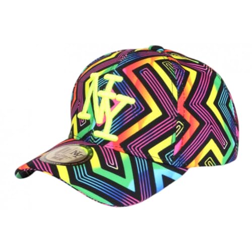 Casquette enfant fluo style graffiti pop jaune pour fille et garçon de 7 à 12 ans