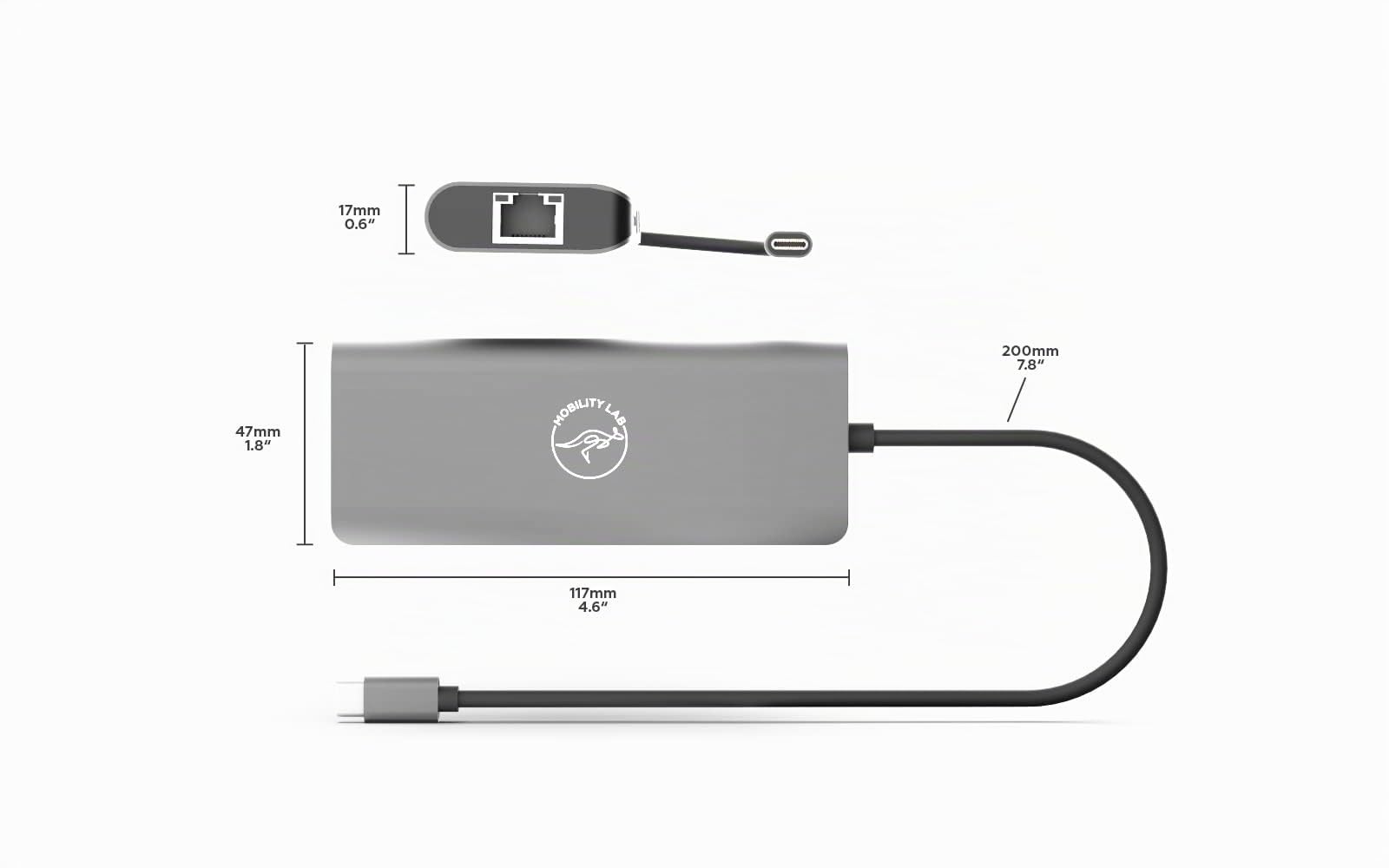 MOBILITY LAB USB8014 Mini dock USB-C 6 ports - Transfert rapide de données - Lecteur de carte SD - Prise HDMI - Idéal pour votre Mac