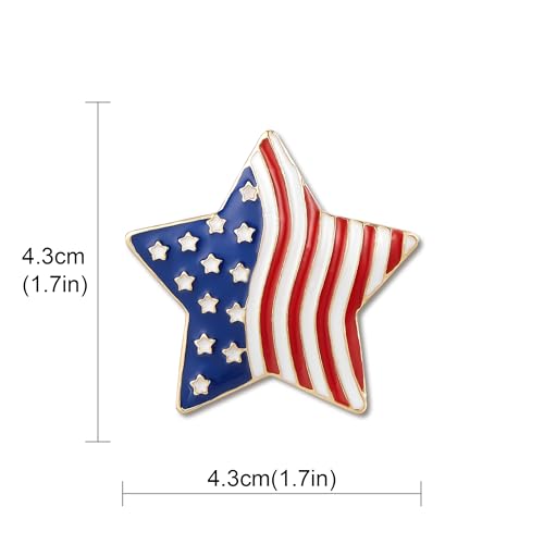 Image of YOQUCOL USA Flag Womens Brooch Pin American Patriotic Enamel Brooches for Women Dress Accessories