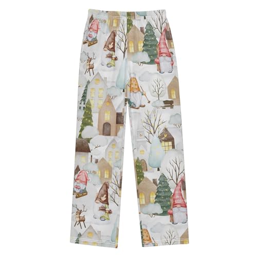 Boys' Pants Christmas Xmas Cute Gnome Long Bottoms Jogger Pants Elastic Waist Trousers with Pockets S-XL