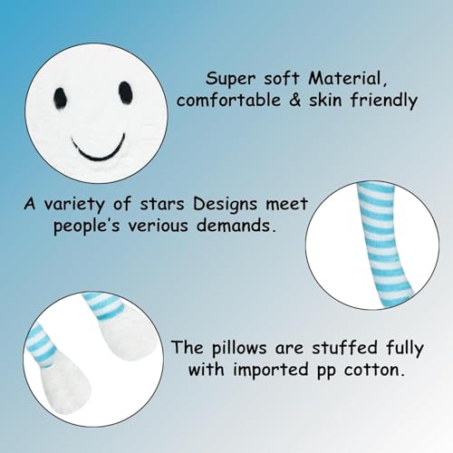 Image of Inky Ponky Star Plush Toy 35cm | Soft Stuffed Star Cushion with Striped Legs | Cute Smiling Face Baby Toy | Bedtime Companion Gift for Kids