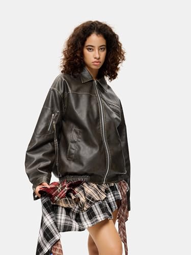 Aelfric Eden Jackets Multi Pocket Faux Leather Cropped Jacket Classic Vintage Comfy Soft Coats 2024 Trendy Outfits3
