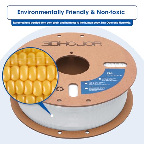 Image of 3DHoJor PLA Filament 1.75mm,3D Printing Filament,1kg*2 Cardboard Spool, Fit Most FDM 3D Printer,Dimensional Accuracy + /- 0.03 mm,Vacuum Packaging-2Pack Cold White