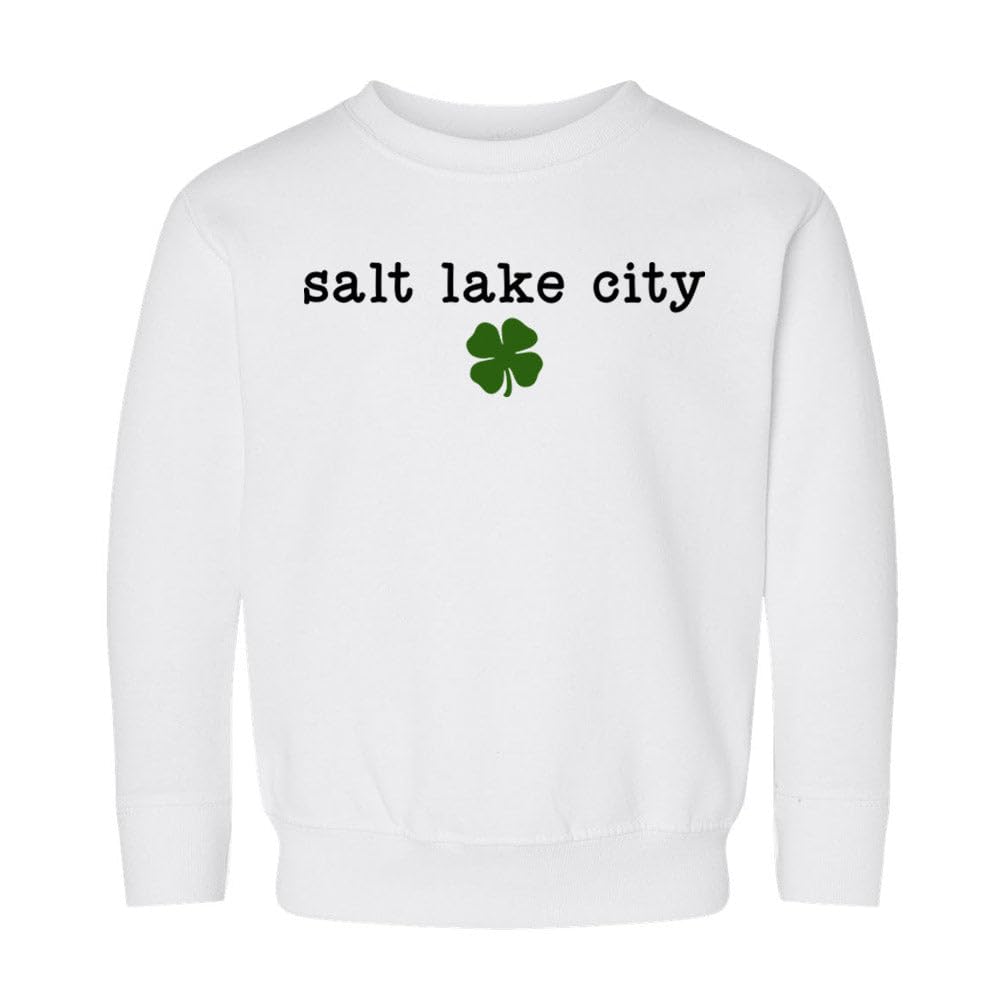 Salt Lake City Shamrock Kids Sweatshirt Toddler 3T White