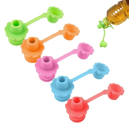 Yjkedfh Tapón para Botella De Agua para Bebés,Cubierta Antiderrames para Biberón Infantil De Viaje - Protector Bucal Infantil, 5 Unidades De Tapa Protectora Antifugas para Viajes Escuela Picnic