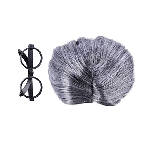 SOIMISS 2 peças de velhinha peruca feminina com penteado de halloween cosplay adereços (cores sortid