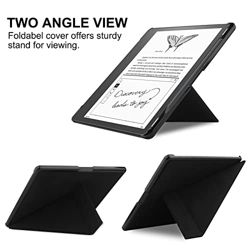 Image of KuRoKo Slimshell Case for Kindle Scribe 10.2aa‚¬A 2022 Released, Origami Standing Lightweight PU Leather Stand Smart Cover with Pen Holder for Kindle Scribe 10.2 inch-Black