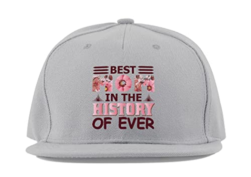 Casquette baseball Best Mom coton gris - Visière plate taille unique unisexe