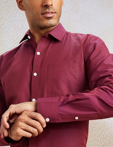 Image of Amazon Brand - Symbol Men's Cotton Formal Shirt | Plain | Full Sleeve - Regular Fit (Available in Plus Sizes)