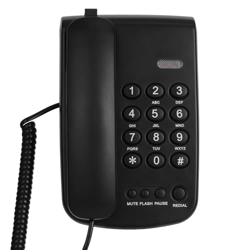 Awishwell Telephone Landline Phones, Balck Corded landline Phone for Home, Office Telephone Home Phone with Functional Keys/Adjustable Volume for Office/Hotel