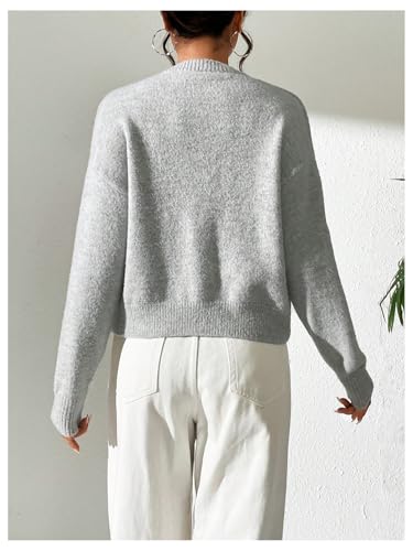 SweatyRocks Women's Button Up Crew Neck Cardigan Long Sleeve Knitted Sweater Outwear2