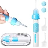Ear Wax Removal Vacuum, IVSUN Electric Ear Cleaner kit Vacuum Earwax Removal Tools with LED Light Soft Ear Pick Clean Tools Set with Double Size Heads for Adults and Children, Ear Cleaner for Humans