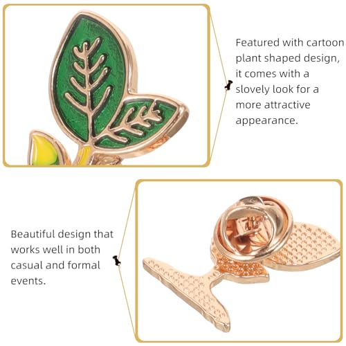 Cartoon Plant Brooch Enamel Pin Badge Green Leaf Cute Jewelry for Women and Girls for Clothing Bags and Backpacks2