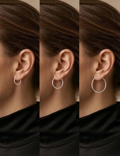 Image of Gacimy Gold Hoop Earrings for Women, 14K Gold Plated Thin Hoops