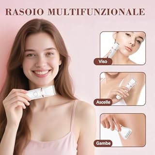 MAXGROOM Rasoio Elettrico Donna, 3-in-1 Impermeabile Depilatore Corpo Donna, Rasoio Parti Intime Kit per Viso, Corpo e Inguine con Lama Ceramica, Ricarica Rapida Type-C, Led Display