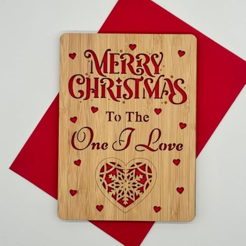Second Ave Bamboo Wooden To The One I Love Laser Engraved Keepsake Christmas Xmas Holiday Festive Greetings Card