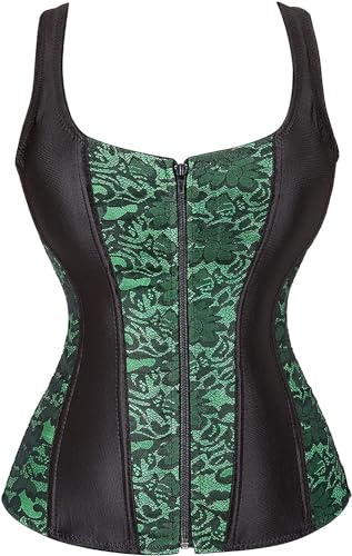 DKCHENH women's exotic bustiers and corsets plus size,green bustier.6X-Large size corset(zipper corset)