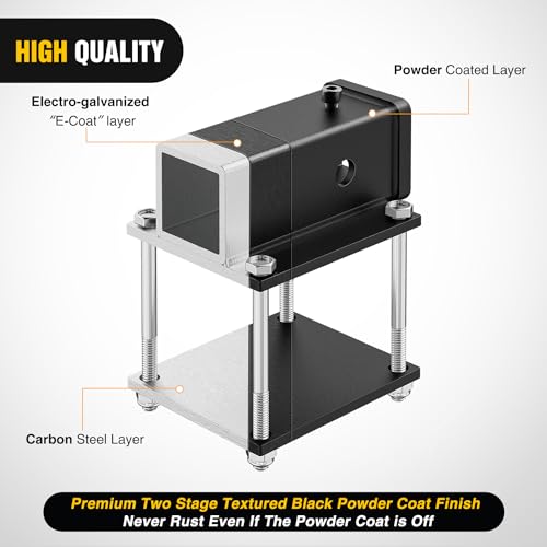 Image of Nilight RV Bumper Hitch Receiver Fits for 4-4.5 inches Beams 2 inch Receiver 2000 LBS Capacity Bolt-On Heavy Duty Steel for Camper Bike Racks Cargo Carriers